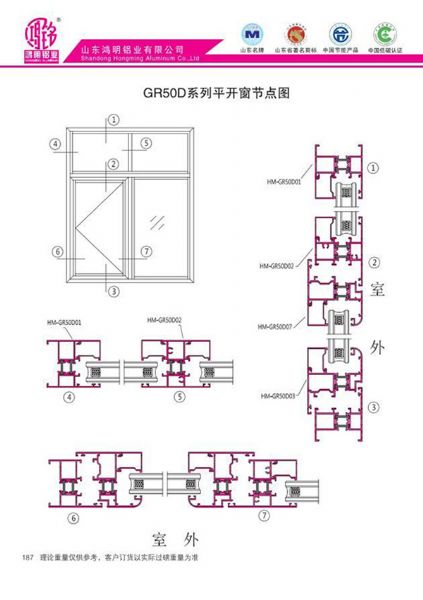 GR50D系列平開窗節(jié)點圖