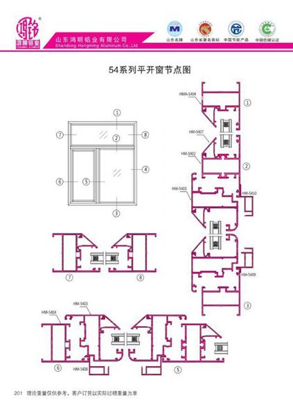54系列平開窗節(jié)點圖
